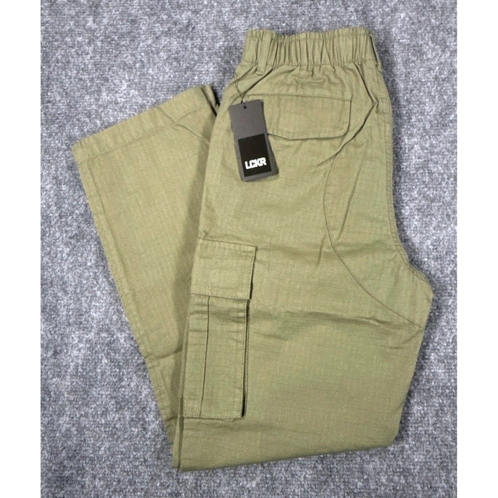 LCKR Cargo Pants Boys XL 18 Olive Green Utility Ripstop Straight Leg NWT